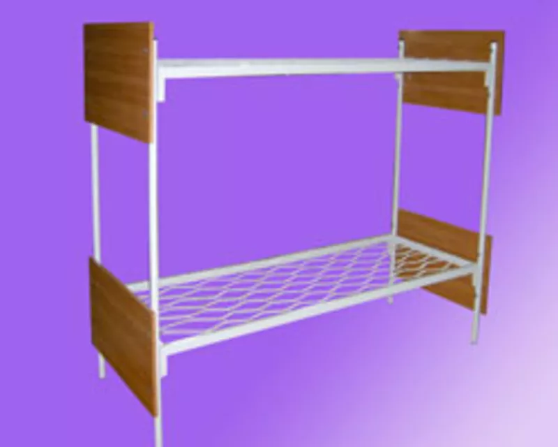 Двухъярусные железные кровати,  для казарм,  металлические кровати с ДСП 4